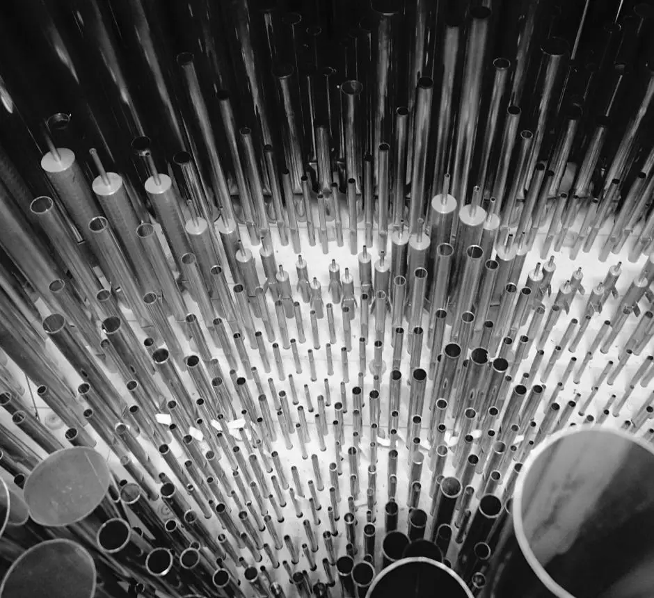 Foto: Sten Sandell, Studio Acusticum Orgelpipor i olika storlekar